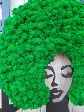 Украшение с мхом мохом мохом ЖЕНЩИНА афро из мха, живой образ