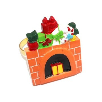 4Pcs Resin Napkin Ring Christmas Fireplace Snowflake Xmas Tree Heart Shape