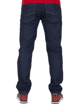 Spodnie męskie jeans ocieplane W:34 88 CM granat L:30