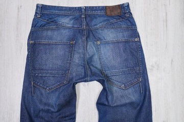 RIVER ISLAND STREIGHT JEANSY spodnie męskie granatowe PREMIUM 32/30 pas 84