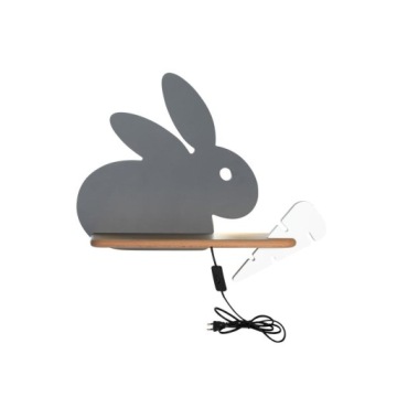 Лампа настінна сірий кролик для кімнати дитини KIDS RABBIT 21-84743 Candellu