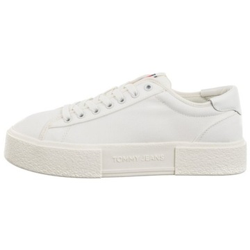 Buty Sneakersy na Platformie Tommy Hilfiger Foxing Sneaker Ecru Białe