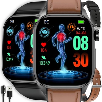 SMARTWATCH ZEGAREK KARDIOWATCH POMIAR CUKRU CIŚNIENIOMIERZ ROZMOWY MENU PL