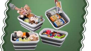 Корзина силиконовая, складная, с ручками, большая вместимость, 16л, для кемпинга, для покупок