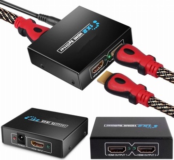 Rozdzielacz obrazu HDMI SPLITTER 1x2 WZMACNIACZ