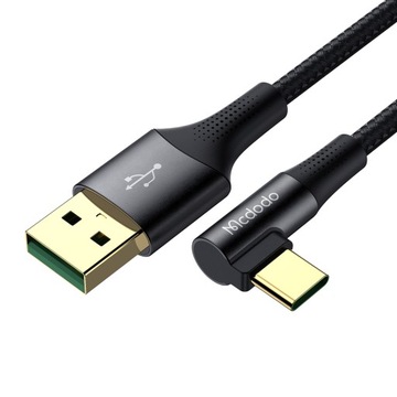 MCDODO УГЛОВОЙ КАБЕЛЬ USB-C ДЛЯ БЫСТРОЙ ЗАРЯДКИ ДЛЯ SAMSUNG USB TYPE C 6A 65W 1M