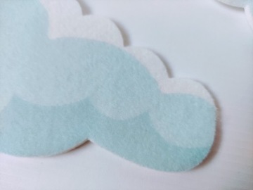 Мягкие пастельные наклейки на стену с облаками