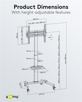 Goobay BASIC CART L Подставка под телевизор 37–70 дюймов, 35 кг