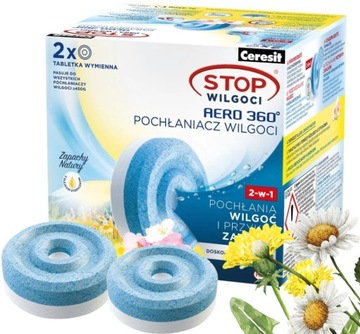 TABLETKI DO POCHŁANIACZA AERO360 2x450G POLNE KWIATY CERESIT STOP WILGOCI