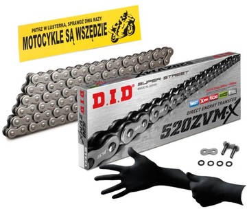 ŁAŃCUCH NAPĘD-OWY DID 520 ZVMX-102 X-RING ZAKUWKA