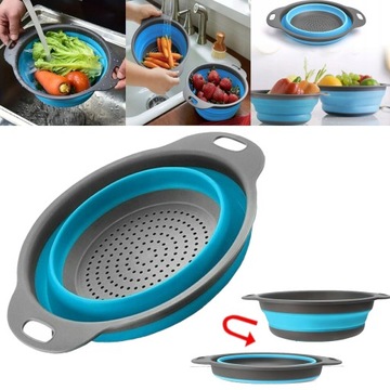 DURSZLAK SILIKONOWY SKŁADANY DO MAKARONU WARZYW I OWOCÓW CEDZAK SITKO 19cm