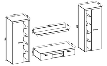 Стенка Rumba xl большая, старый стиль, 3 метра