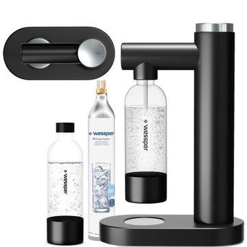 Saturator Wessper Soda Maker czarny do gazowania wody nabój CO2 + butelka