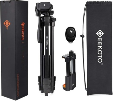 GEEKOTO statyw 54-calowy do smartfona, 360° obrót i uniwersalne mocowanie.