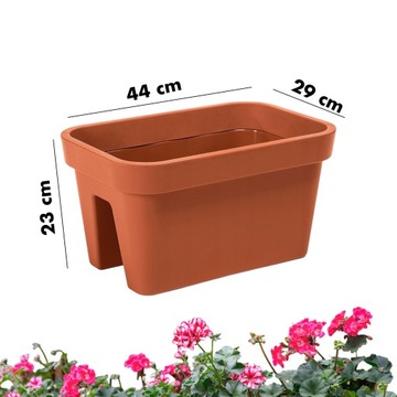 БАЛКОННЫЙ ЦВЕТОЧНЫЙ ГОРШОК ДЛЯ ТЕРРАСЫ БАЛЛЮСТРАДА САДОВЫЙ ЦВЕТОЧНЫЙ ГОРШОК КИРПИЧНАЯ КРУМЯ ЦВЕТКА