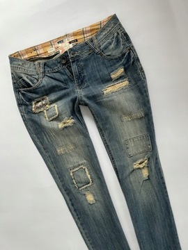 NEW LOOK spodnie boyfriend dzinsy jeans 38 dziury