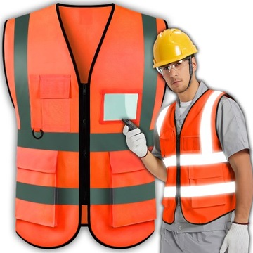 Светоотражающий жилет безопасности оранжевый ROAD UNIVERSAL XL