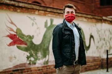 MASK двухслойная хлопковая маска БОРДОВАЯ