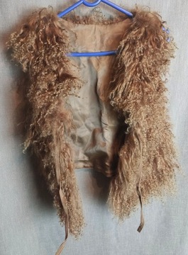 Cudna kamizelka bezrękawnik naturalne futro rabbit hair kożuch
