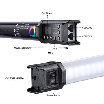 Godox TL60 Полноцветный ламповый светильник RGB 2500K-6500K