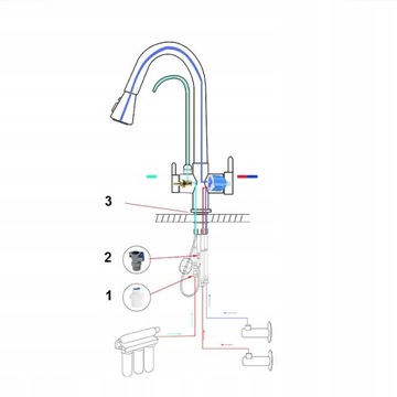 Смеситель для кухни с фильтром ЧЕРНЫЙ