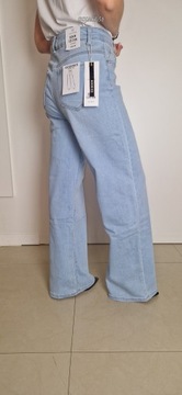 Damskie Spodnie Szwedy Jeansy Wyszczuplające Błękitne