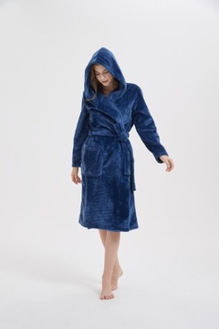 CIEPŁY SZLAFROK PODOMKA Z KAPTUREM MIĘKKI S/M