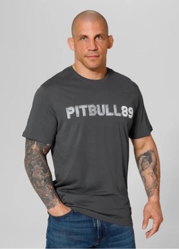 Koszulka T-shirt męski PitBull PIT BULL "DOG 89" - grafitowy r.L