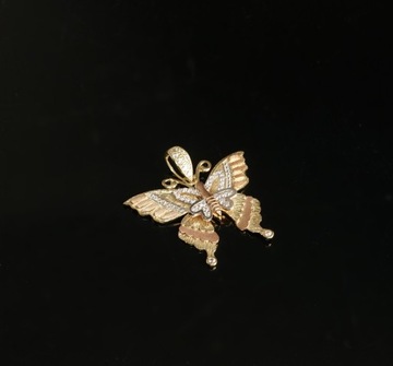 Złoto 585 - złota zawieszka Motyl