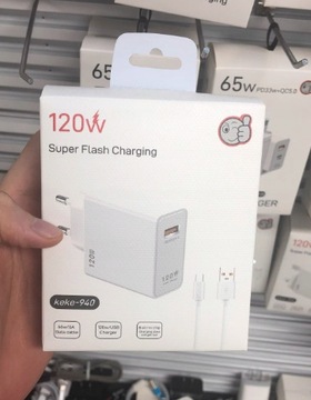 БЫСТРОЕ СЕТЕВОЕ ЗАРЯДНОЕ УСТРОЙСТВО QC 5.0 120 ВТ, КАБЕЛЬ 1 М