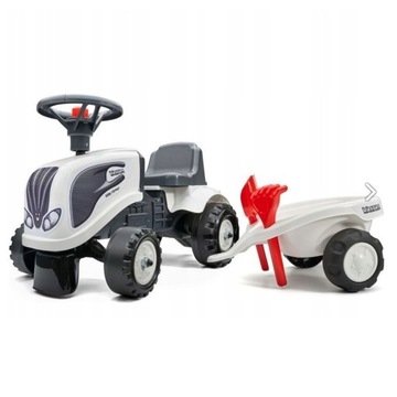 FALK RIDE ON PUSH TRACTOR С ПРИЦЕПОМ BABY VALTRA WHITE С 12 МЕСЯЦЕВ