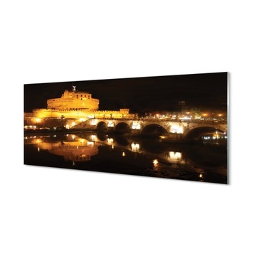 Ścienny panel kuchenny Rzym Rzeka mosty noc 125x50