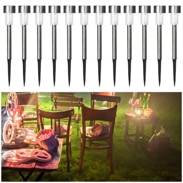 10 шт. светильники для садовых дорожек, солнечные фонари для дорожек, яркий белый газон