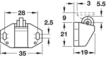 Роликовая защелка для шкафов, монтажный замок КПЛ, кемпер, дача