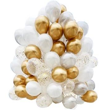 Установите воздушные шары белые золотые жемчужины с конфетти 50 шт.