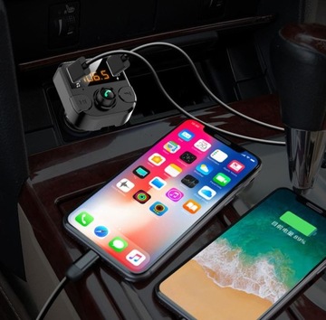 FM-передатчик Bluetooth, зарядное устройство для MP3 с ЖК-дисплеем и 2 USB-портами