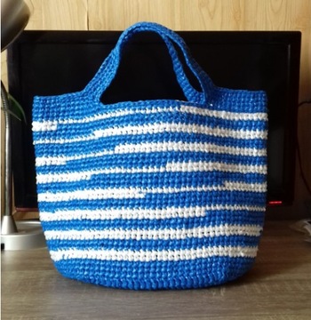 TOREBKA - KOSZYK BIAŁO-NIEBIESKA