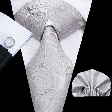 New Design Floral Silver Grey 2022 New Fashion Brand Tie for Men Wedding