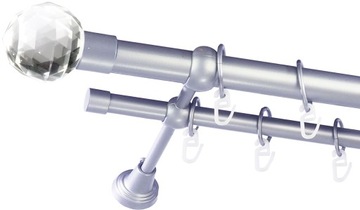 Karnisz metalowy fi 25+19 podwójny 4 m wybór zakończeń 10 kolorów salon