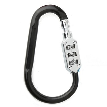 DUŻY KARABIŃCZYK Z SZYFREM NA SZYF SZYFROWY BRELOK KARABINEK ZAPIĘCIE 75mm