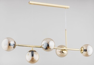 Dansa lampa wisząca 5-punktowa złota 63019 Alfa