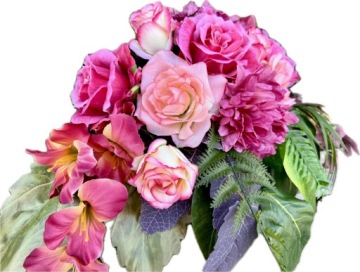 КАК ЖИТЬ! Большой букет головной убор искусственные цветы розы для кладбища могилы