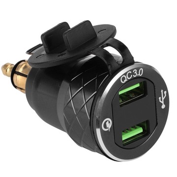 ŁADOWARKA X2 USB 5V GNIAZDO HERMETYCZNE 12V 24V