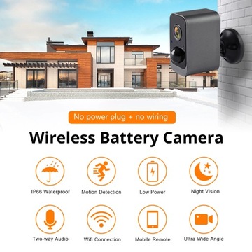 WIFI 2,4 ГГц беспроводная камера с аккумулятором Tuya