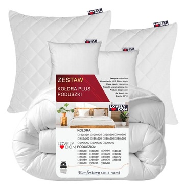 CAŁOROCZNA KOŁDRA 160X200 + 2 PODUSZKI + 2 JAŚKI