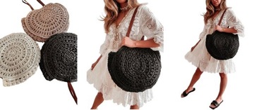 СУМКА КОРЗИНА ПЛЕТЕННАЯ СУМКА НА ПЛЕЧЕ СУМКА-ШОППЕР