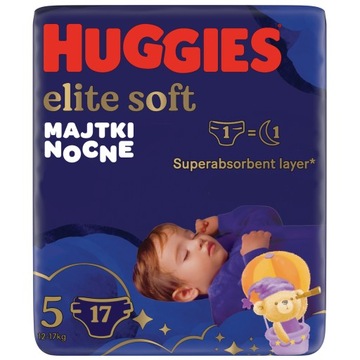 Huggies Elite Soft Pieluchy nocne 5 17 sztuk