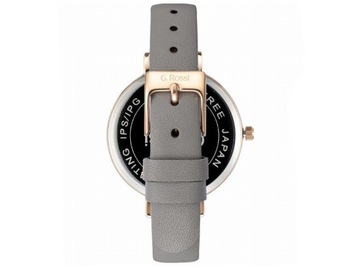Złoty Zegarek DAMSKI z popielatym KOBIECY PASEk elegancki modny na prezent