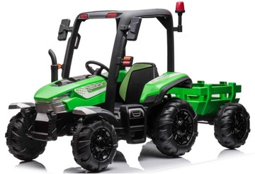 ТРАКТОР С БОЛЬШИМ АККУМУЛЯТОРОМ 24 В 7 Ач, КОЖАНЫЕ МЯГКИЕ КОЛЕСА EVA PILOT 24 В 400 ВАТ