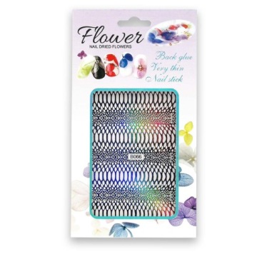 Радужная черная наклейка для ногтей